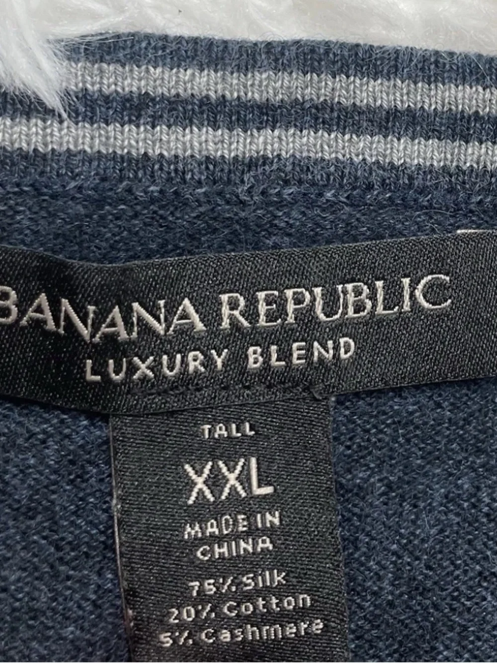 Banana Republic Luxury Blend Sweater Men’s Size XXL 2XL Silk Cashmere Blue